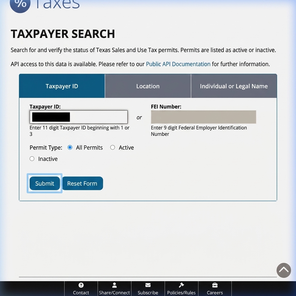 The cursor hovering over the blue Submit button on the search form.